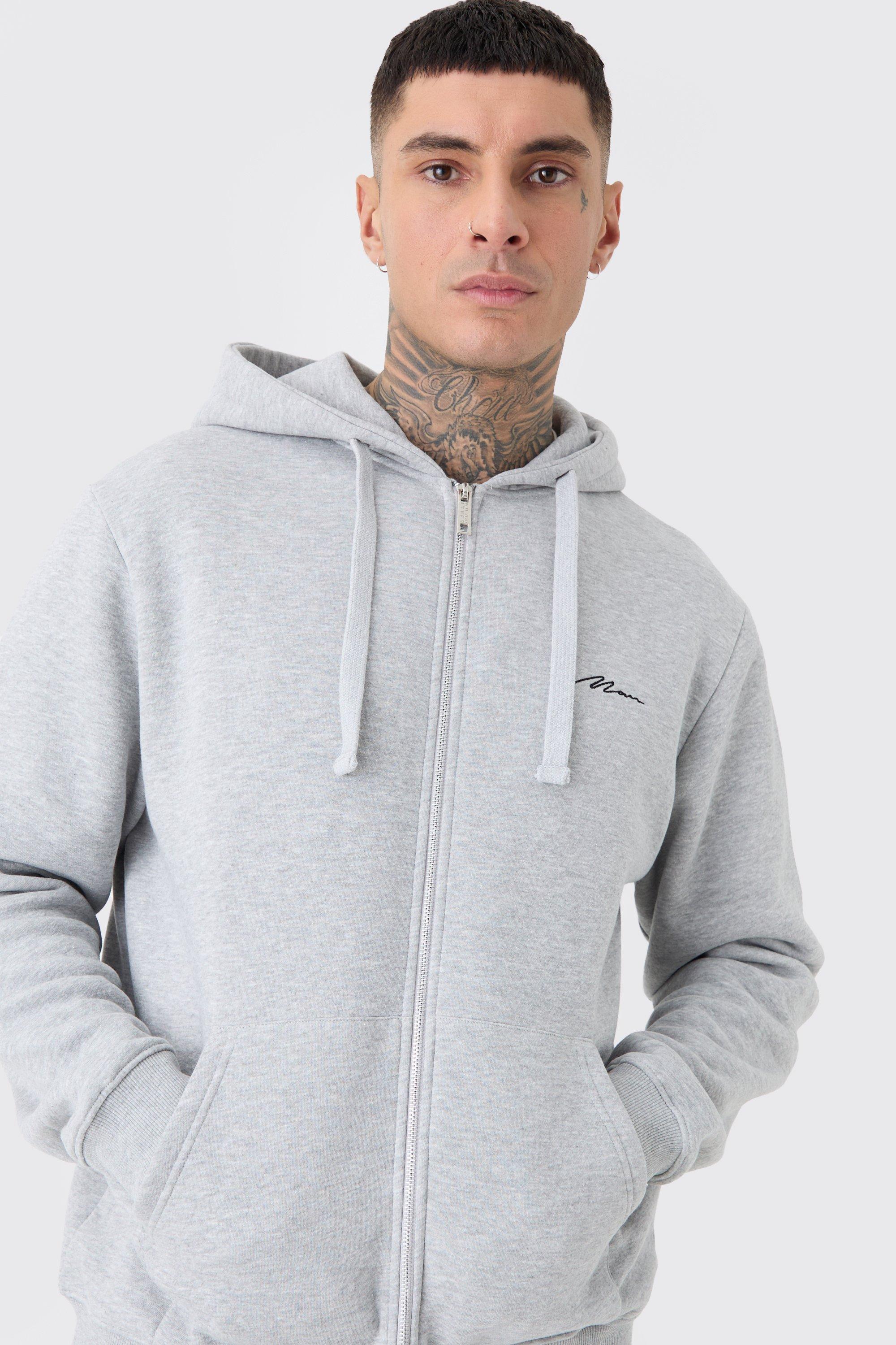 Boohooman grey hoodie hotsell